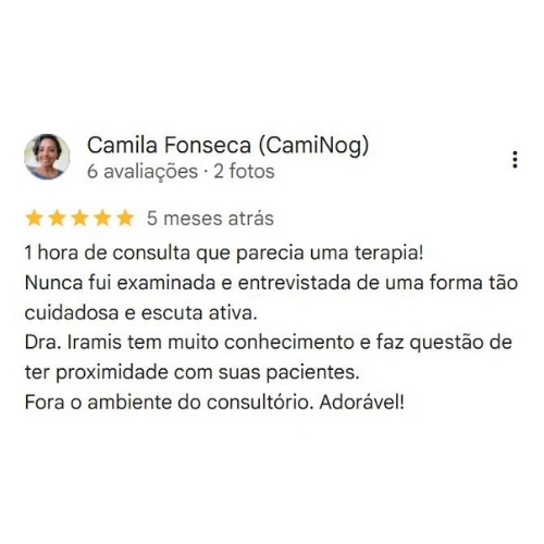 Depoimento Google Dra. Iramis Maria Camejo Solano